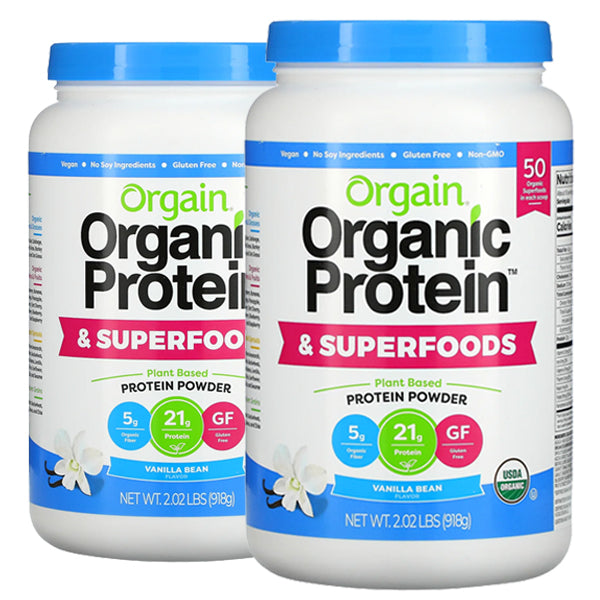 2 x 2lbs Orgain Organic Protein & Superfoods Plant Based Protein Powder