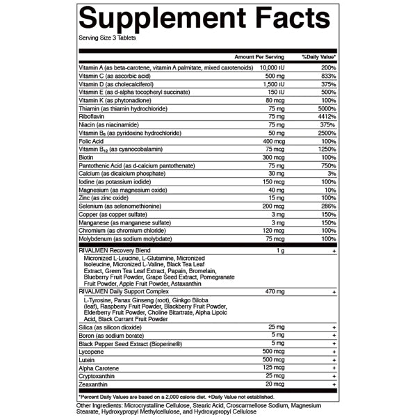 Rivalus Rivalmen Rival Nutrition Rival Men Multivitamin Tablets