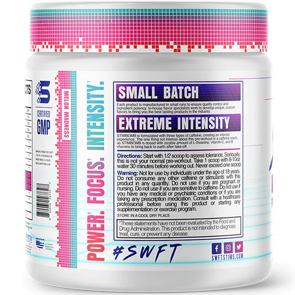 2 x 25 Servings SWFT Stimbomb Extreme Pre-Workout