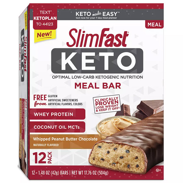 SlimFast Keto Fat Bomb Meal Bars 12pk