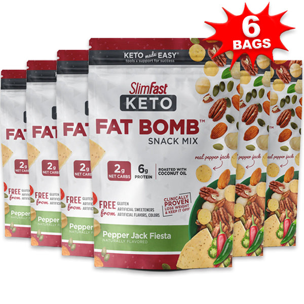 6 x 8oz SlimFast Keto Fat Bomb Snack Mix