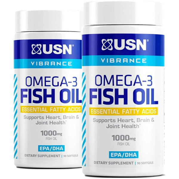 2 x 90 Softgels USN Vibrance Omega-3 Fish Oil 1000mg