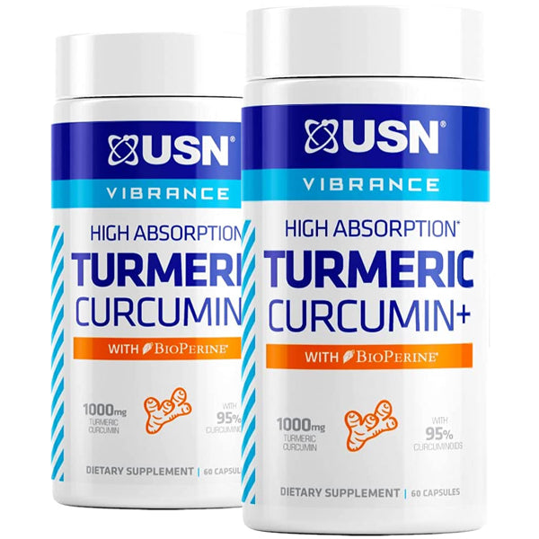 2 x 60 Capsules USN Turmeric Curcumin+ With BioPerine