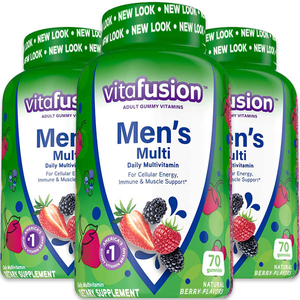 3 x 70 Gummies Vitafusion Men's Daily Multivitamin